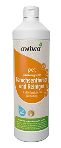 awiwa pet Geruchsentferner für Hunde und Katzen Geruchsneutralisierer Uringeruch Geruchsvernichter Tiergeruch Fleckenentferner Tierurin Reiniger für Katzenklo Geruchskiller Hundegeruch und Katzenurin (1 Liter Konzentrat)